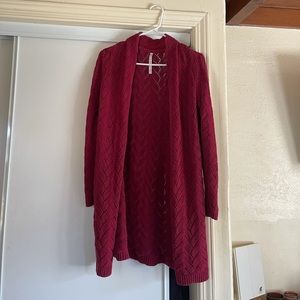 Slightly used burgundy red cardigan